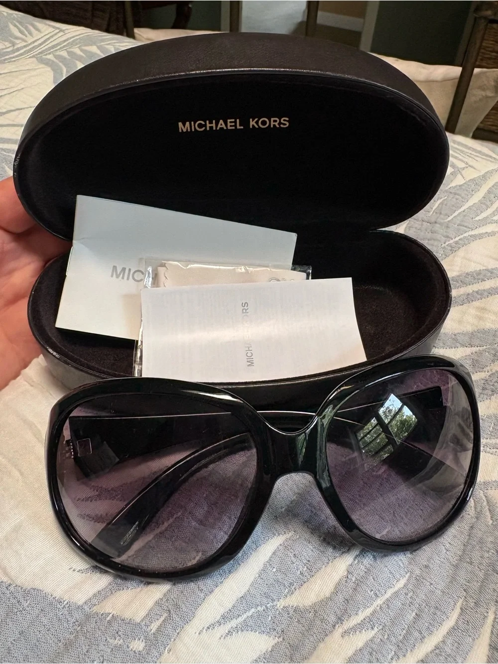 Authentic Michael Kors Black Oversized Butterfly Sunglasses with original case